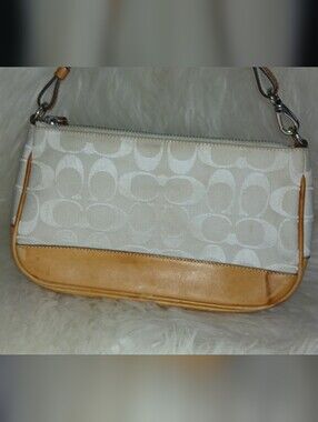 Vintage Coach Y2K Sign. C Canvas Demi Baguette